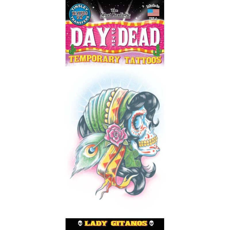 Tinsley Transfers Lady Gitanos Day Of The Dead Temporary Tattoo