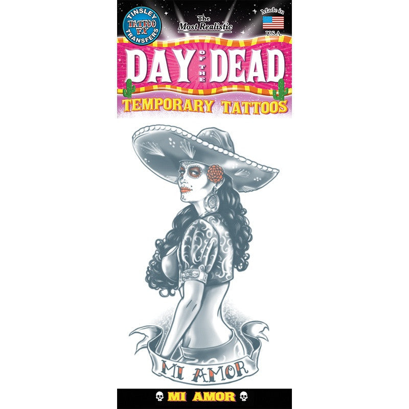Tinsley Transfers Mi Amor Day Of The Dead Temporary Tattoo