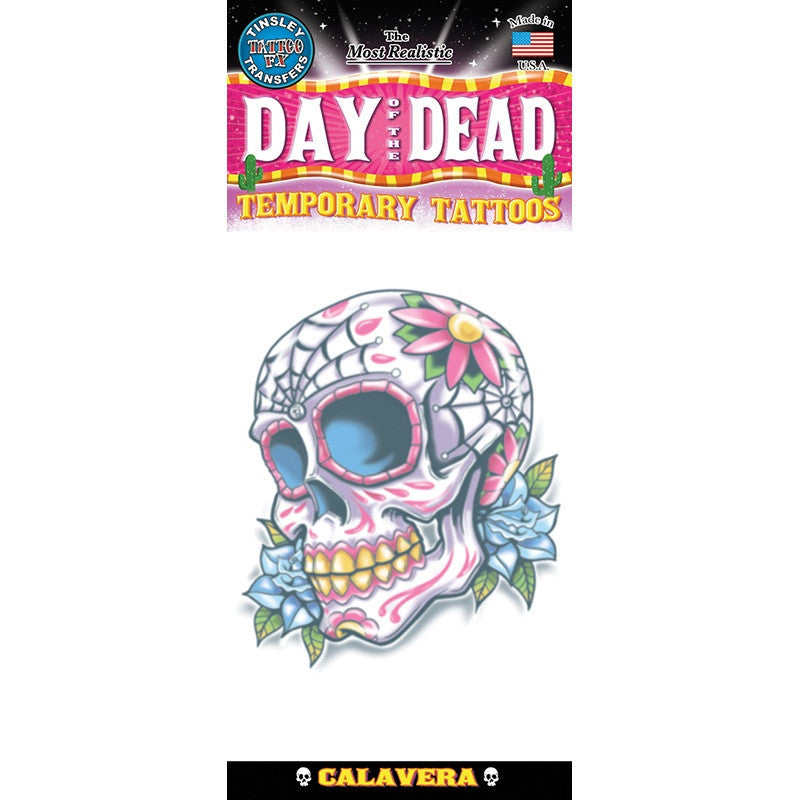 Tinsley Transfers Calaveras Day Of The Dead Temporary Tattoo
