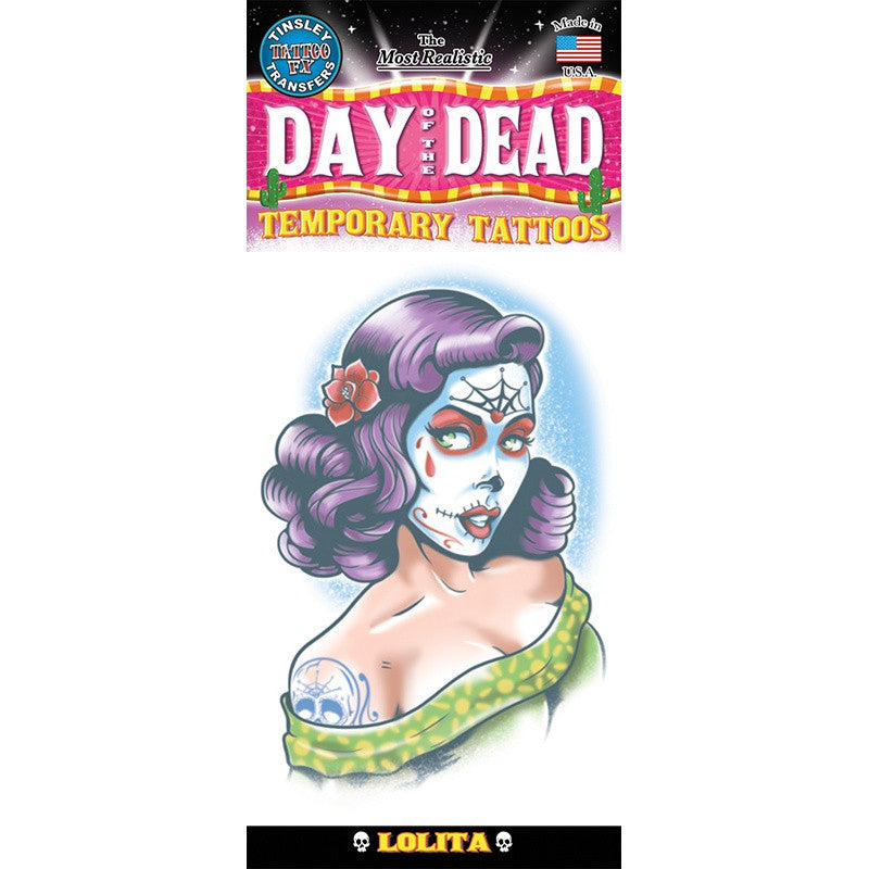 Tinsley Transfers Lolita Day Of The Dead Temporary Tattoo