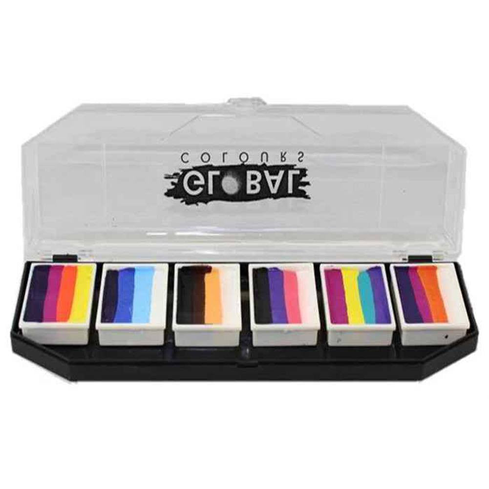 Global 6 Color Split Cake Palette - Rainbow Splash (10 gm)