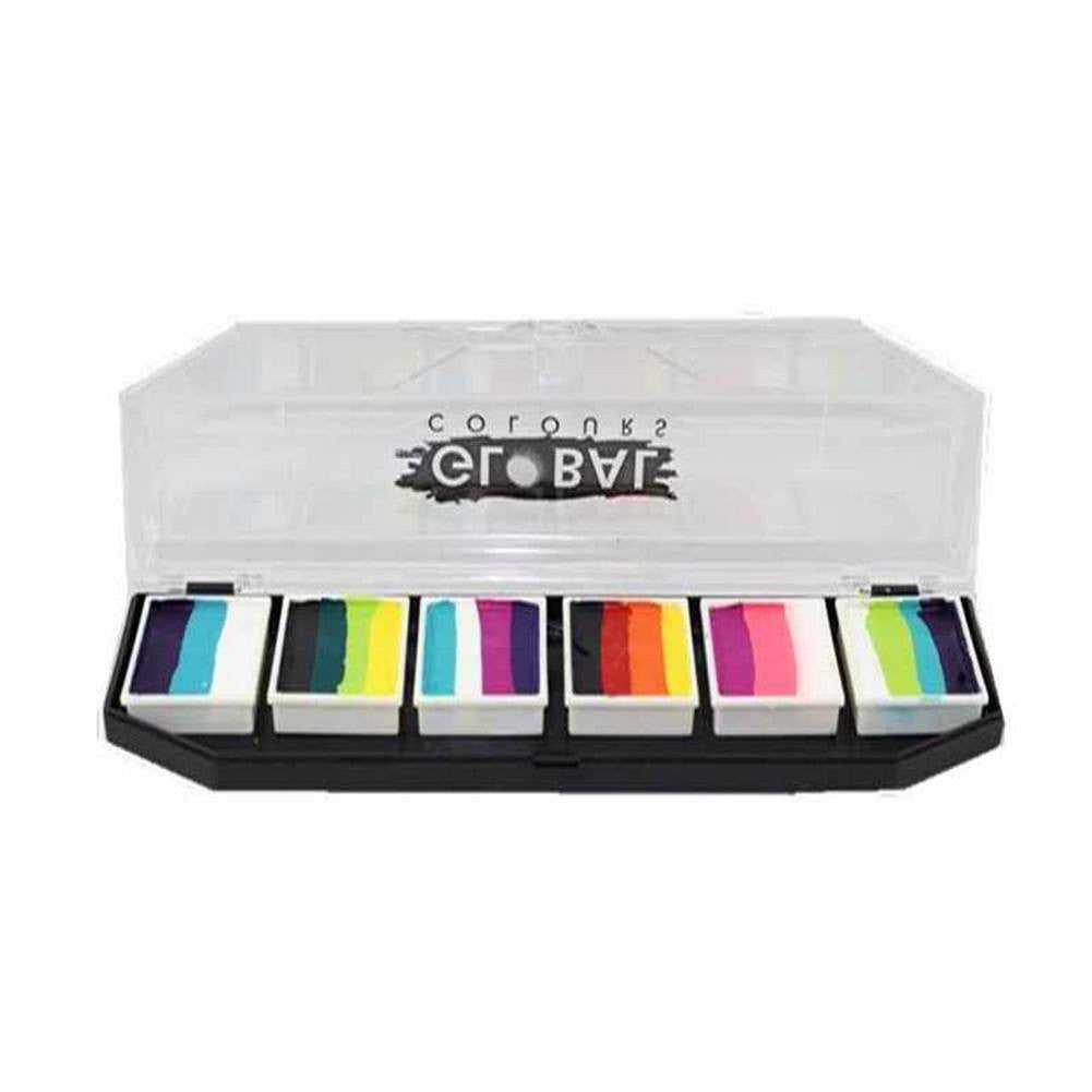 Global 6 Color Split Cake Palette - Rainbow Burst (10 gm)