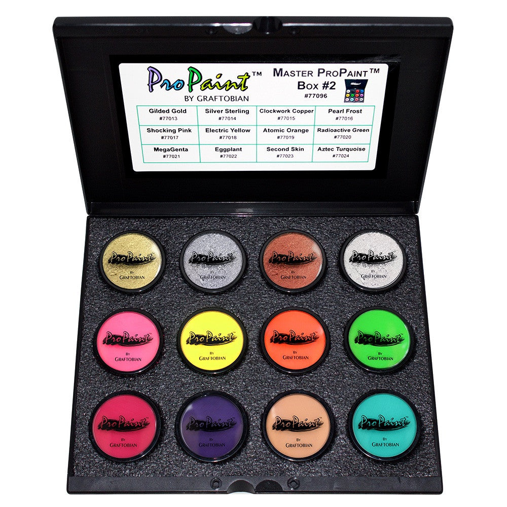 Graftobian ProPaint 12 Color Metallic/Neon Palette