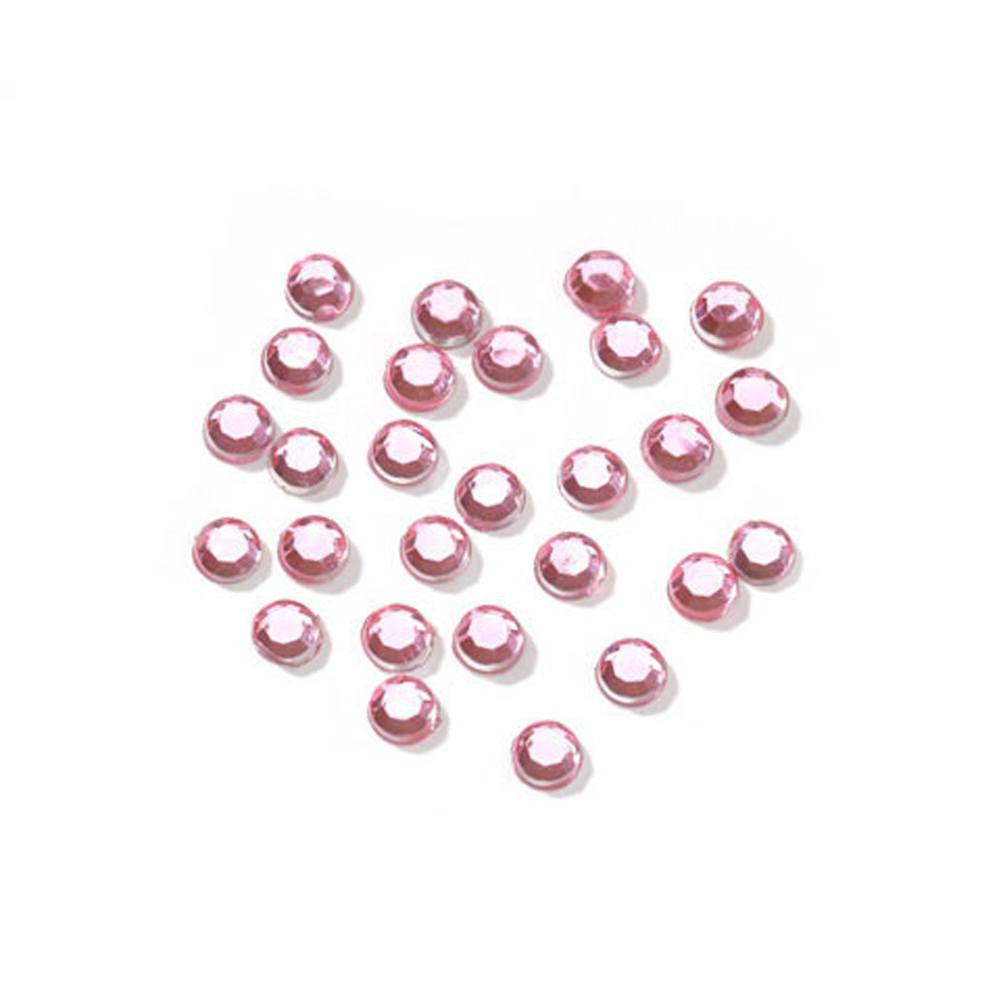 Acrylic Rhinestone Pink Blings - Round (3 mm, 200/pack)