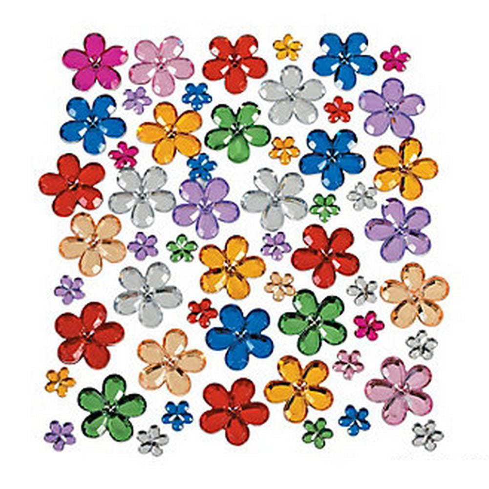 Plastic Face & Body Blings - Flowers, Assorted (150/pack)