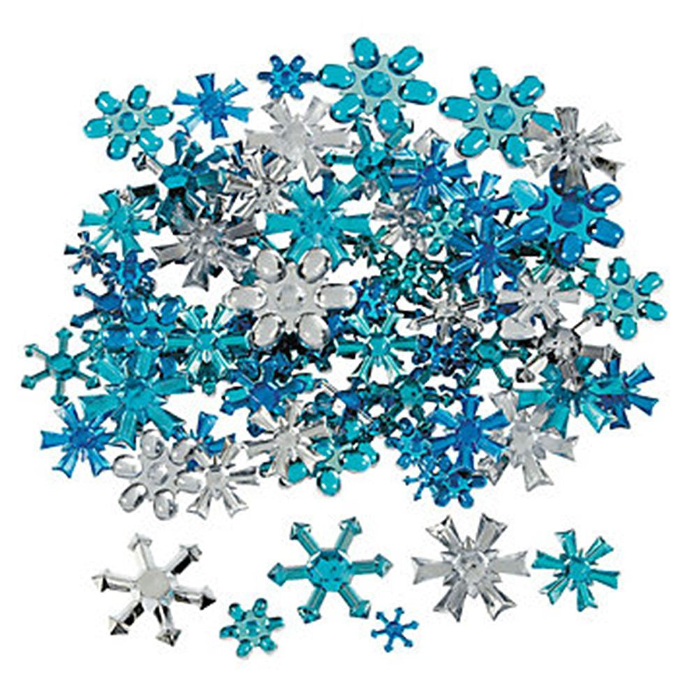 Plastic Face & Body Blings - Snowflakes, Assorted (30/pack)