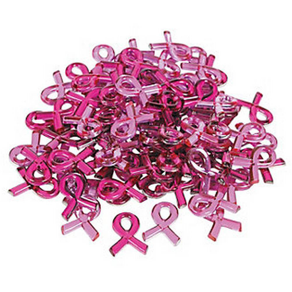 Self Adhesive Plastic Face & Body Blings - Pink Ribbon (25/pack)