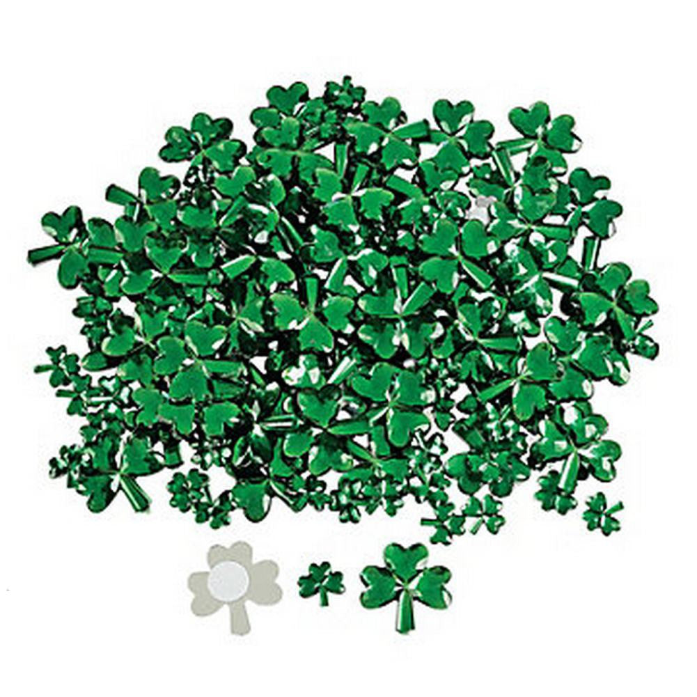 Self Adhesive Plastic Face & Body Blings - Shamrock (150/pack)