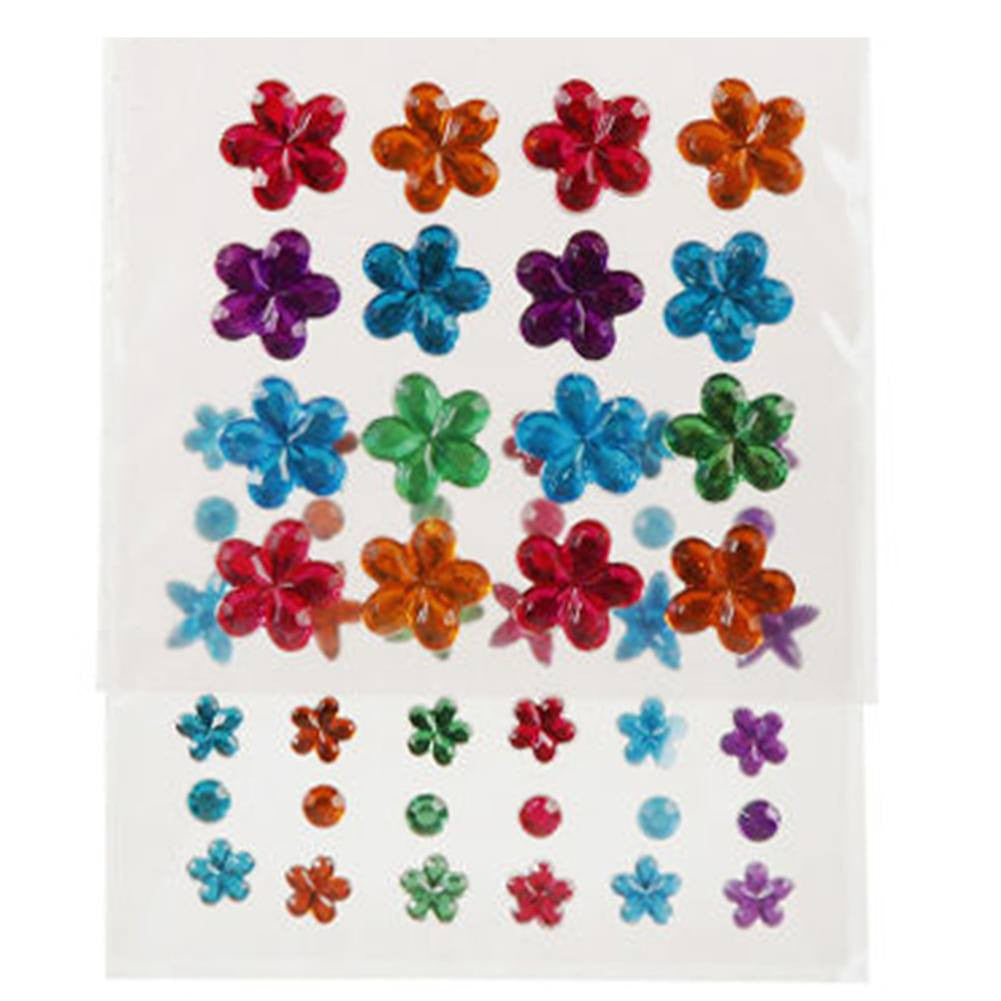 Self Adhesive Rhinestone Blings - Flowers/Rounds (52/pack)