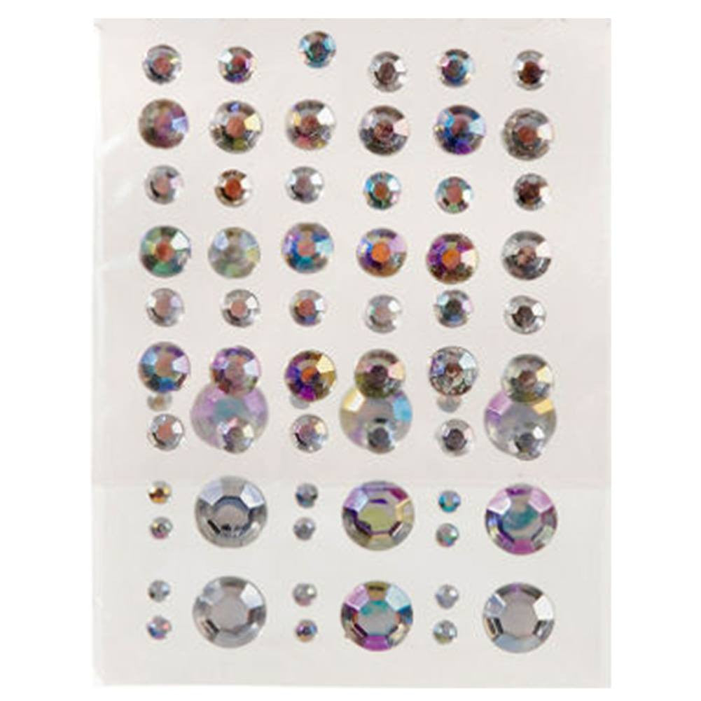 Self Adhesive Rhinestone Blings - Round, Clear AB (69/pack)