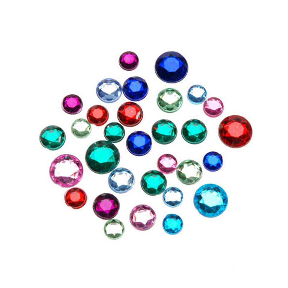 Acrylic Rhinestone Blings - Round, Assorted (8 - 11mm, 1 lb/pack)