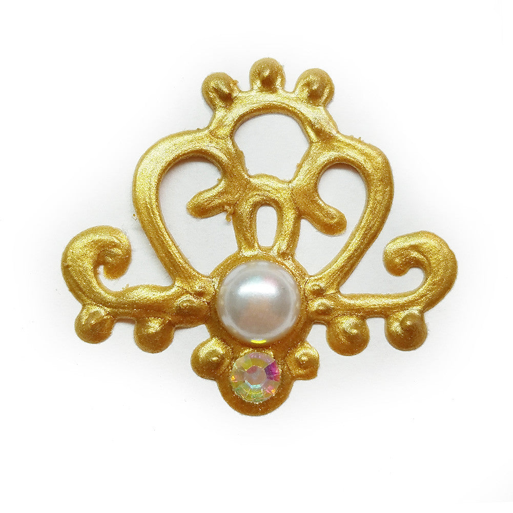 Golden Scroll Bling Cluster